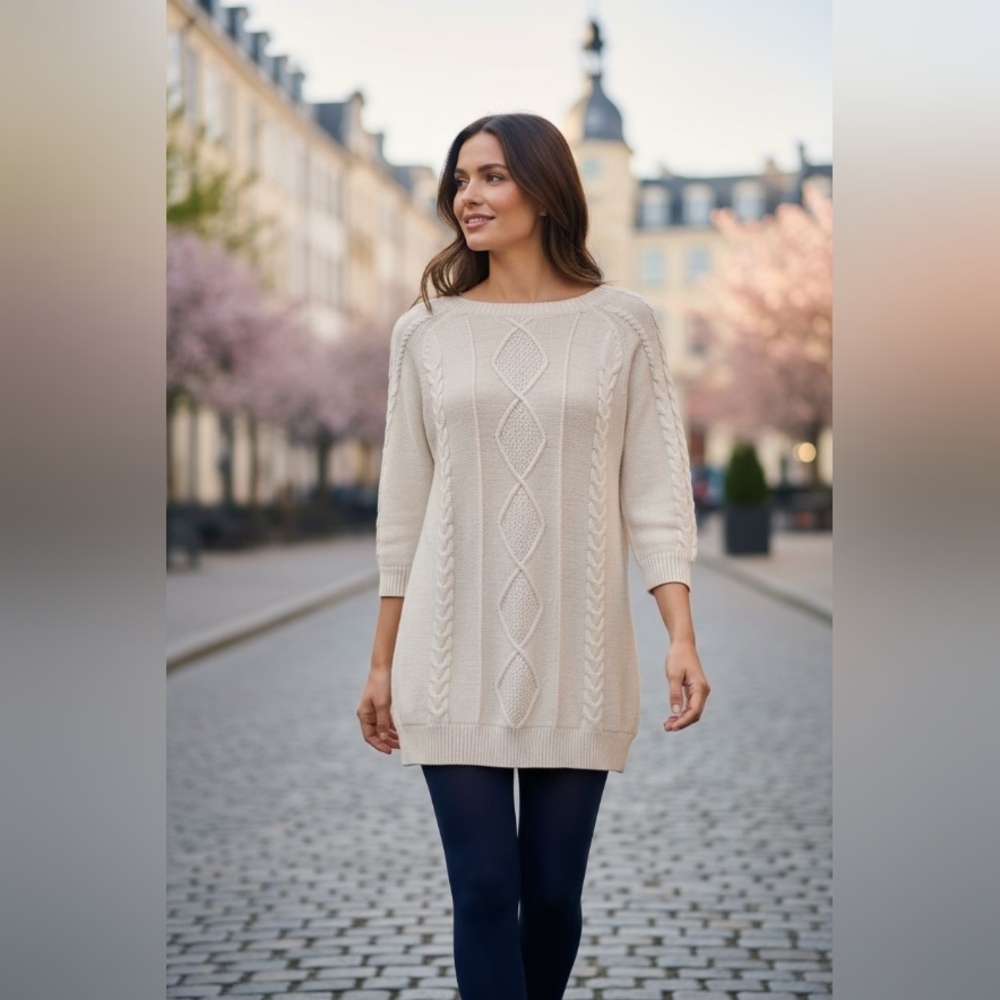 Ivory Long Pullover Sweater